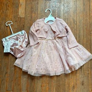 Rare Too Baby Girls Dress Set ~ sz 18 months ~ NWT